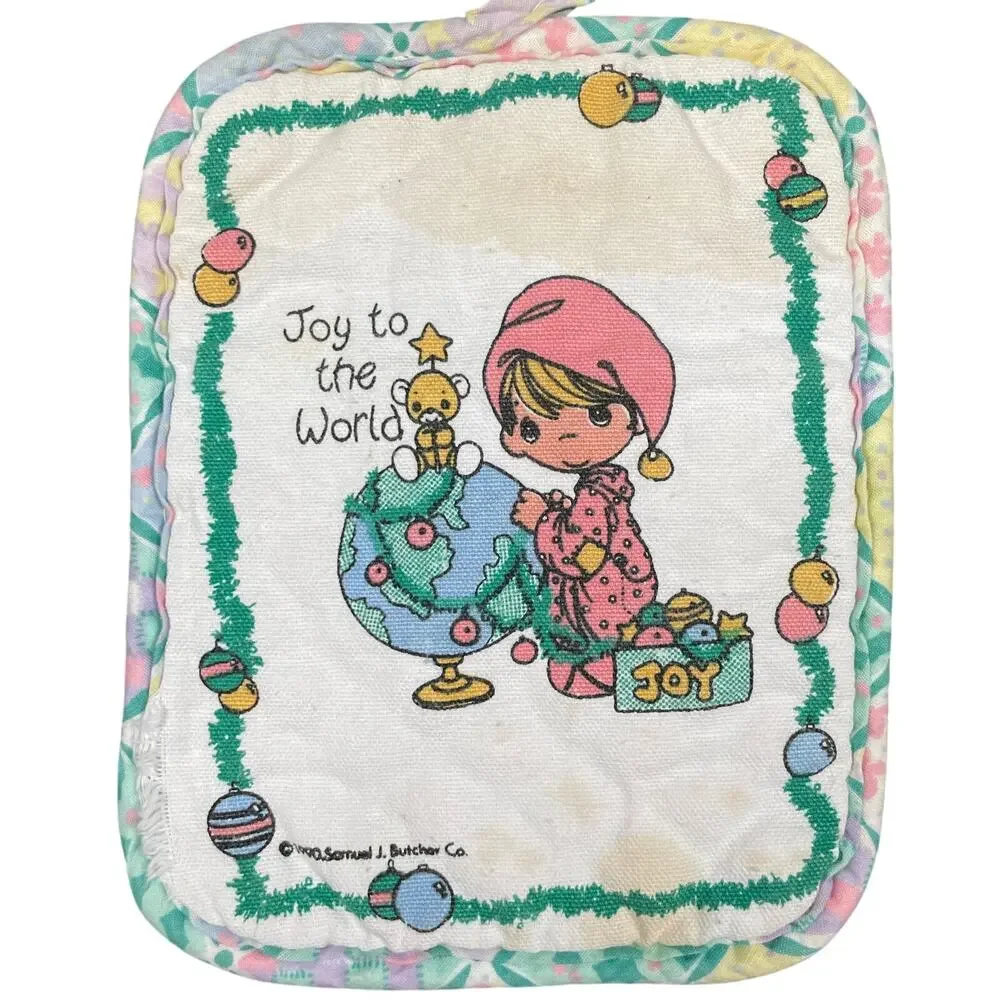 Vintage 90s Precious Moments Lot of Pot Holders and Oven Mitt